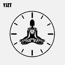 YJZT 15.2CM*15.2CM Vinyl Decal Decor Car Sticker Yoga Symbol Floral Sun Exercise Body Clock Black/Silver C3-1120 2024 - buy cheap