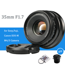 Lente de enfoque fijo para cámara SONY E FUJI X, lente principal de 35mm F1.7 para Canon, EOS-M, Olympus, Panasonic M4/3 2024 - compra barato