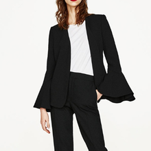 U-SWEAR Womens Blazer Jacket Flare Sleeve Black Blaser Feminino Casual Office Lady Blazer Coat Suit Blazer Feminino 2024 - buy cheap