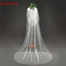 Hot Sell 3 Meter White Beige Ivory Cut Edge Cathedral Wedding Veils Long Two-Layer Bridal Veil with Comb Wedding Accessories 2024 - buy cheap