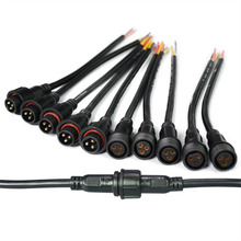 10Pairs 3 Core 3pin Black Pigtail Plastics Waterproof IP65 LED Connector Male Female 40cm/pair 2024 - buy cheap