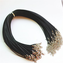 Wholesale 2mm Black Brown Red Wax Leather Cord Necklace Rope 45+5cm Chain Lobster Clasp DIY Jewelry Accessories 100pcs Fast 2024 - buy cheap