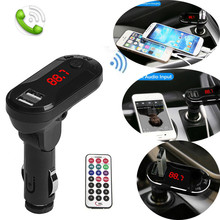 Multifunction Car Kit Hands-free Wireless FM Transmitter MP3 Player Handsfree Car Kit USB TF SD Remote  modulatory Black Silver 2024 - buy cheap