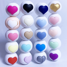 DIY lot of 50pcs silicone teething 15mm loose beads-baby chew heart beads  silicone diy beads for baby teether 2024 - buy cheap