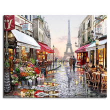 Paris Street DIY Painting By Numbers Handpainted Canvas  Home Wall Art Picture For Living Room Unique Gift 40X50 2024 - buy cheap