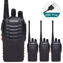 Baofeng-Walkie Talkie BF-888S, adaptador de carga USB, Radio portátil CB, Radio UHF 888S, transceptor, 4 auriculares, 4 Uds. 2024 - compra barato