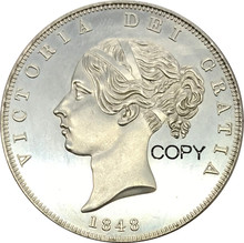 Great Britain 1/2 Crown 1848 Victoria young head Cupronickel Plated Silver Copy Coin 2024 - buy cheap