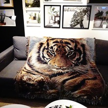 Leisure Knitting Throw Home Decor Bed Bedspread 3D Tiger Yarn-dyed Chair Sofa Couch Cover Car Travel Teenage Summer Blankets 2024 - buy cheap