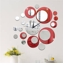 Fashion creative mirror clock wall sticker DIY round mirror wall sticker simple style fun wall clock 2024 - buy cheap