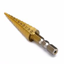 1Pcs Step Cone Drill Bit 1/4 inch Hex Shank Titanium Coated Wood Metal Drilling Tool 3-13mm 2024 - buy cheap