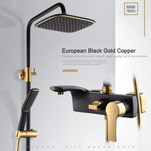 BAKALA High Quality Solid Brass Luxury Rainfall Black paint Shower Bath Set Faucets Wall Mounted Shower Mixer Faucets  Br004 2024 - buy cheap