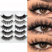 5 Pairs 3D Faux Mink Hair False Eyelashes Wispies Long Cross Lashes Handmade Charming Eye Makeup Eyelash Extension Tools 2024 - buy cheap