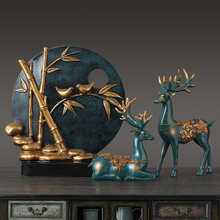 Nordic Lucky Deer Round Birds Figurine Home Furnishing Decoration Crafts Modern Livingroom Desktop Creative Resin Ornament Decor 2024 - buy cheap