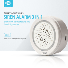 NAS-AB02WT Smart WiFi Siren Alarm Sensor USB Power  Temperature and Humidity Sensor Workes with Alexa Echo and Google Home,IFTTT 2024 - buy cheap