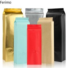 Ferimo 100pcs Air valve bag color aluminum foil organ bag flat pocket coffee bag food candy tea packaging bags kitchen storage 2024 - buy cheap