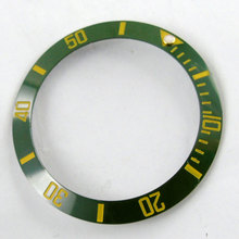 38MM Sterile Green Ceramic Bezel Yellow Marks Watch Bezel Insert Fit For 40MM Watch Case SUB Automatic Movement Men's Watch BB41 2024 - buy cheap