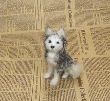 small cute simulaiton sitting husky dog model toy polyethylene&fur sitting husky dog doll gift about 12x8cm 1812 2024 - buy cheap