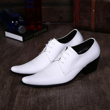 Zapatos de tacón alto británicos para hombre, calzado de vestir con punta en pico, de cuero genuino, oxford, para oficina y negocios, rojo y negro 2024 - compra barato