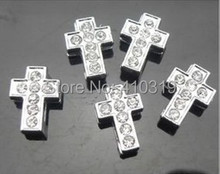 8 mm strass cruz charme slides acessórios alfabeto DIY 2024 - compre barato