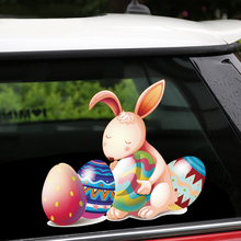 New Removable & Reusable Stickers for Bunny&4 Colored Eggs Home Car Stickers On The car Body Window Door Decor For Auto Products 2024 - buy cheap