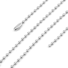 Cadena de bolas de 50/55/60/65/70cm, collar de 2.4mm, cadena con cuentas de acero inoxidable, accesorios de joyería Diy, alta calidad, al por mayor, 100 Uds. 2024 - compra barato