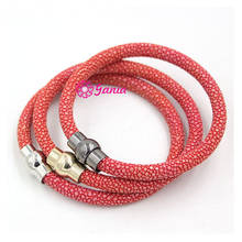 1PC New Arrival Magnectic Bracelet Red PU Stingray Leather Magnet Bracelet Magnetic Closer Wrist Bracelets Bijoux Pulsera 2024 - buy cheap