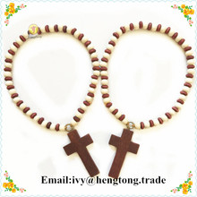 Freeship wholesale wood beads rosary bracelet with wood cross, prayer wood beads car hanging pendant,  religious catholic rosary 2024 - buy cheap