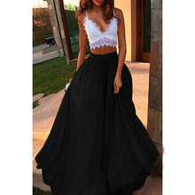 Women Summer Elastic High Waist Long Mesh Tutu Pleated Skirt women's Big Hem Skirt  Fashion Tulle 2024 - buy cheap