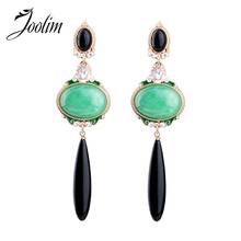 JOOLIM Jewelry Wholesale/2017 Summer Green Dangle Earring Statement Earring High Fashion Free Shipping 2024 - buy cheap