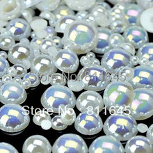 Free shipping 10000Pcs 3mm AB Color Craft ABS Resin Flatback Half Round Pearls Flatback Scrapbook Beads DIY Nails accessories 2024 - купить недорого