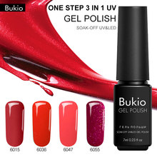 Bukio Colorful Nail Gel One Step UV Gel 3 In 1 Gel Polish Soak Off Semi Permanent Nails Art Varnish Without Base Top Coat Primer 2024 - buy cheap