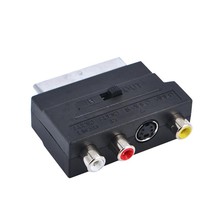 RGB Scart a 3 RCA s-video adaptador compuesto RCA SVHS s-video AV TV Audio para Video DVD grabadora TV proyector 2024 - compra barato