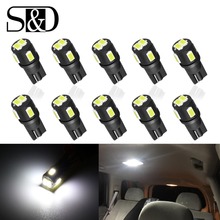 S&D 10pcs T10 W5W LED Bulbs 194 168 Car Lights Interior Lamp License Plate Bulb Dome Light Reading Lamp 6000k White Auto 12V 2024 - buy cheap