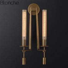 Vintage Black Bronze Iron Wall Lamp Led Retro Glass Wall Sconce Mirror Light Fixtures for Bathroom Loft Industrial Home Decor 2024 - buy cheap