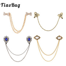 TiaoBug Women Elegant Sweater Shawl Brooch Chain Pin Clip Cardigan Collar Holder Female Vintage Antique Broche Party Accessories 2024 - buy cheap