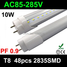 25PCS/lot PF  0.9  t8 led tube 600mm 10W AC85V-265V 96pcs 2835SMD lights Cold White/Warm White Living Room Bedroom 2024 - buy cheap