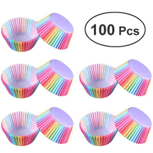 100Pcs Colorful Rainbow Paper Cake Cupcake Liner Baking Muffin Box Cup Case Party Tray Mold Tools wedding decoration 2024 - buy cheap