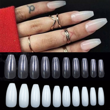 Professional 500pcs Ballerina Fake Nail Art Tips Clear Nature False Coffin Shape Full Cover  Artificial Manicure Sets 2024 - buy cheap