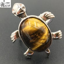 Anillo con abalorio de tortuga para mujer, joyería de moda, 25x32MM, Ojo de Tigre, 6,5 ~ 12 ", US Adjust C4164, Envío Gratis 2024 - compra barato