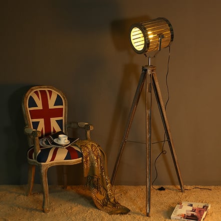 Solid Wood Lampstand Vat, Searchlight Floor Lamp