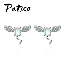 Attractive New Design Bat Shape Earrings For Girls Women Jewelry Hot Sale 925 Sterling Silver Cubic Zirconia Stud Earrings 2024 - buy cheap