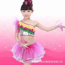 Детская одежда для выступлений новая Девичья танцевальная юбка для латиноамериканских танцев вуаль Детская Одежда для танцев 2024 - купить недорого