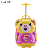 Klqdzms estojo carrinho para crianças, de desenho animado animal, para mala de viagem em rodas, abs + pc 2024 - compre barato