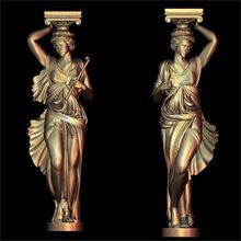 2pcs/lot Woman pillars_1 3d model STL relief for cnc STL format woman 3d model for cnc stl relief artcam vectric aspire 2024 - buy cheap