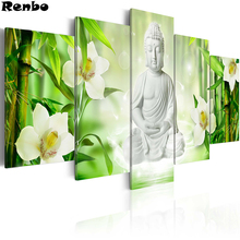 5pcs diamond embroidery Buddha/bamboo/Orchid/Stone cross stitch 5d diy diamond painting full square mosaic picture of rhinestone 2024 - buy cheap