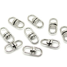 50Pcs Silver Tone Swivel Metal Key Ring Connectors Clasps Jewelry DIY Findings Charms 19x9mm 2024 - buy cheap