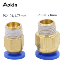 5pcs PC4-01 PC6-01 Pneumatic Connectors For V6 V5 3D Printers Parts 1.75mm 3mm Quick Coupler J-head Fittings Hotend Copper Part 2024 - buy cheap