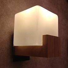 Led Wall Lamp light,Wood,Wall Sconce,One Light, Oak and Glass, 90~260V,AC,For bed room foyer,Bulb Included,E26/E27 2024 - buy cheap