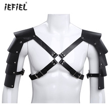 Mens Erotic Lingerie Faux Leather Harness bdsm Bondage Nightclub Wear Adjustable Body Chest Harness with Shoulder Armors Buckles 2024 - buy cheap