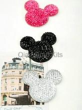 100pcs large flat back glitter bling mouse glitter cabochons charm for cell phone card scrapbook, hair bow clips 35mm 2024 - buy cheap